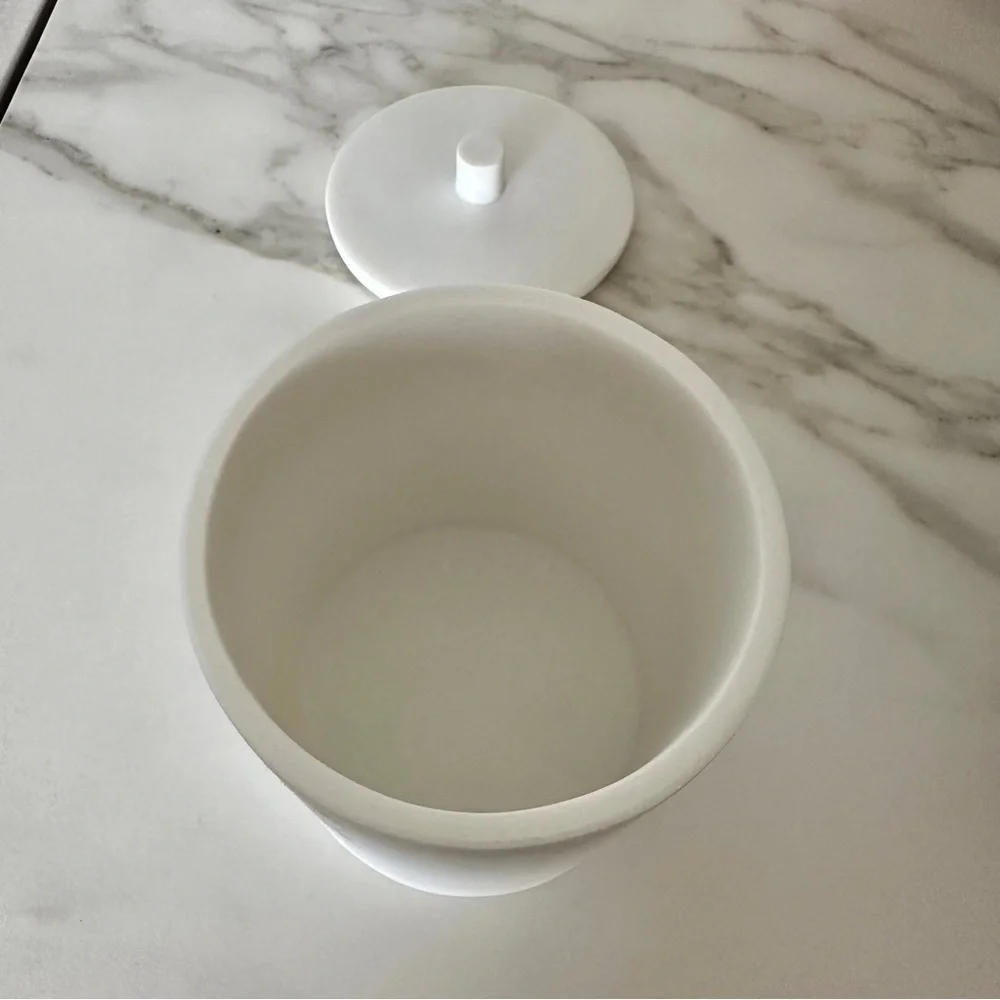 Faux Marble Bathroom Organizer with Lid